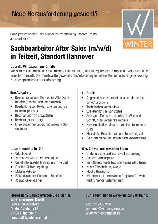 Stellenanzeige-Sachbearbeiter-After-Sales-Hannover